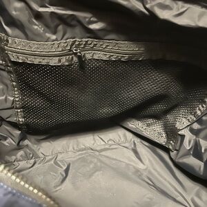 Blue quilted puffy duffle medium side. Fabletics never used